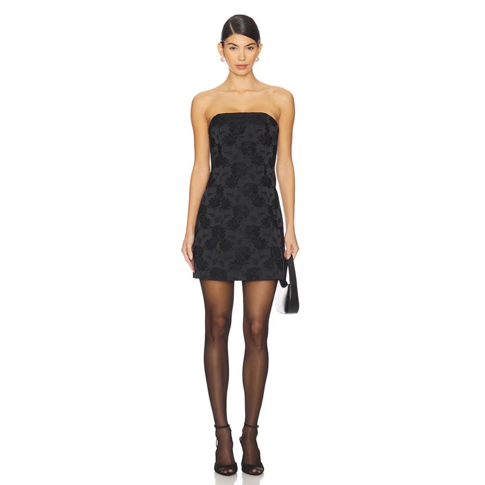 Alice + Olivia Roxane Drop Waist Mini Dress in Black Size 8‎ BROKEN ZIPPER